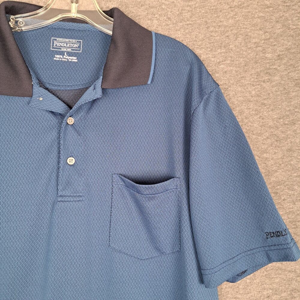 Pendleton Polo Shirt Mens Large Blue Golf‎ Shirt Short Sleeve Performance